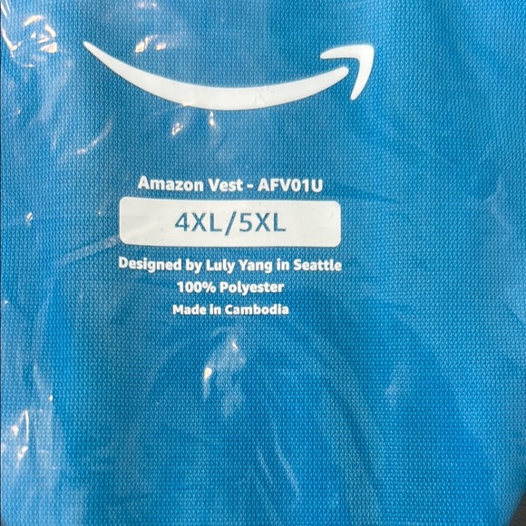 Amazon Flex / DSP Blue reflective safety Zip-Up Delivery Driver Vest 4 XL / 5 XL - Picture 3 of 7